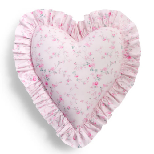 Heart Shape Ruffle Pillow- Designer Home Decor | LoveShackFancy