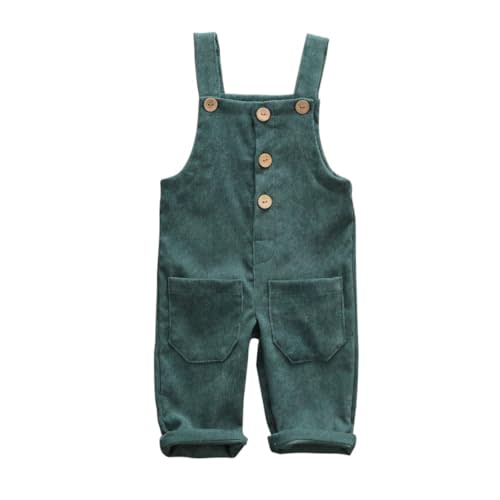Baby Boy Girl Corduroy Overalls Solid Suspender Bib Pants One-Piece Strap Jumpsuit Pocket Fall Winter Outfit