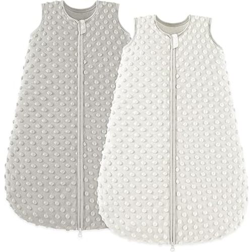 Bearmoss Baby Sleep Sack 1.5 TOG Wearable Blanket Fleece Dot Swaddle Sleeping Sack for Baby Girl Boy Newborn