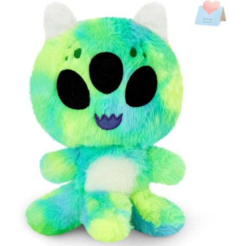 Green Alien Plush Toy - Soft Tie Dye Alien Stuffed Animal Cute Space Creature Toy Gift for Kids Girls Boys – 8 inches