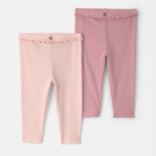 Baby Girl 2-Pack Cotton Pants - Pink | Carter's