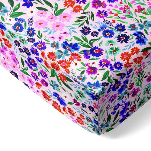 Little Sleepies Baby Crib Sheets, Buttery Soft Viscose from Bamboo Crib Sheets for Boys & Girls, Toddler Bed Sheet, Standard Crib Mattress Sheet, Super Stretchy & Elasticized (Sweet Pea)