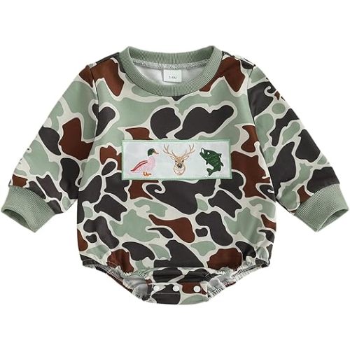 Infant Long Sleeve Bubble Romper Baby Boy Fall Winter Outfits Newborn Waffle Knit Embroidery Bodysuit Clothes