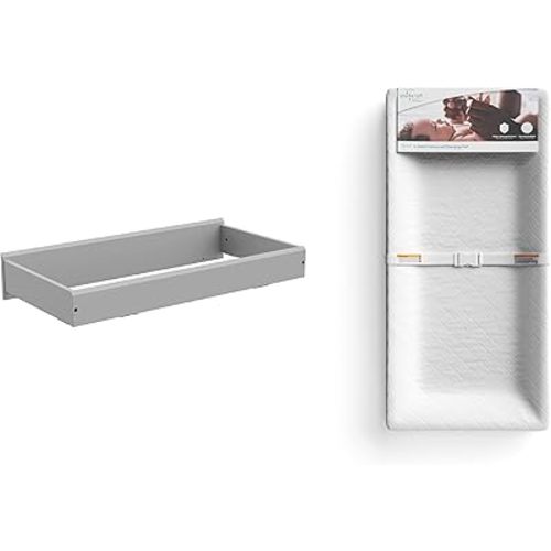 Storkcraft Nest Changing Topper with Nest 4-Sided Contoured Changing Pad - Pebble Gray