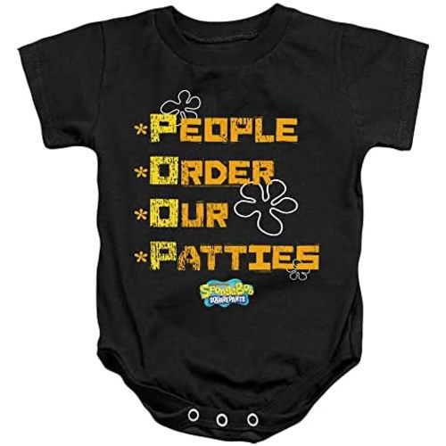LOGOVISION Spongebob People Order Our Patties Unisex Infant Snap Suit for Baby