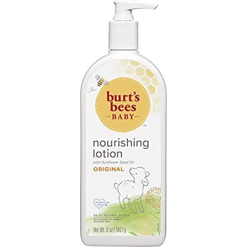Burt's Bees Baby Lotion for Sensitive Skin, Nourishing Baby Care, Non-Irritating, Original Scent, 12 Ounce