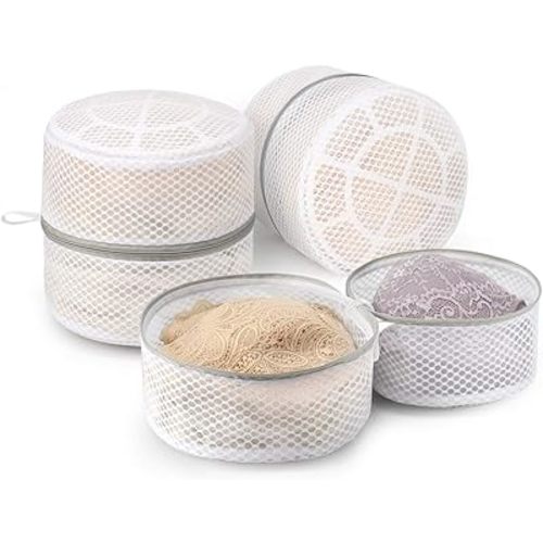 3Pcs Bra Wash Bags, Honeycomb Mesh Laundry Bags for Delicates, Lingerie, Intimates and Underwear 7 x 7 x 6 Inches
