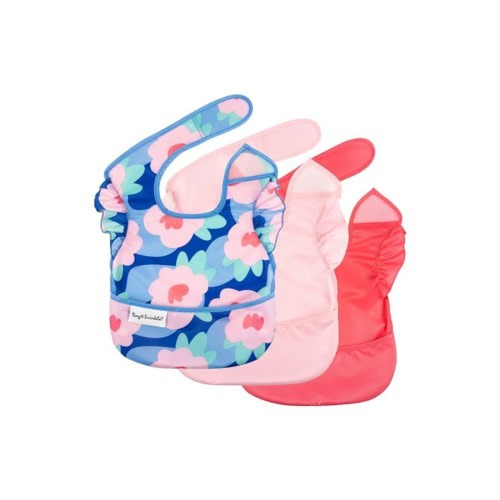 Mess-Proof and Waterproof Baby Food BPA-Free Bib w/Adjustable Closure 3pc - Solids