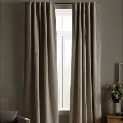 European Linen Curtain in Flax