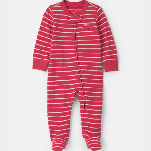 Baby Boy Firetruck Striped 100% Cotton 2-Way Zip Sleeper - Red | Carter’s Oshkosh Canada