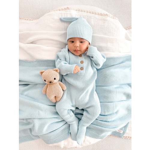 Baby Rib Henley Bundle - Powder Blue