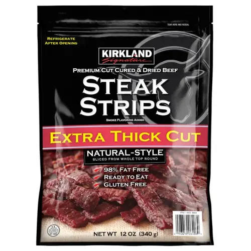 Kirkland Signature Premium Extra Thick Steak Strips, 12 oz | Costco
