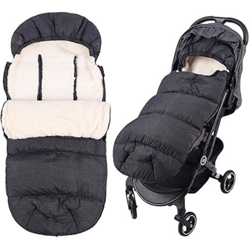 Baby Footmuff for Winter Outdoors Stroller Layer Waterproof Outer Soft Lambswool Liner Designed for Cold Wind Moisture Protection Suitable -30F/-22C Universal Fit Stroller