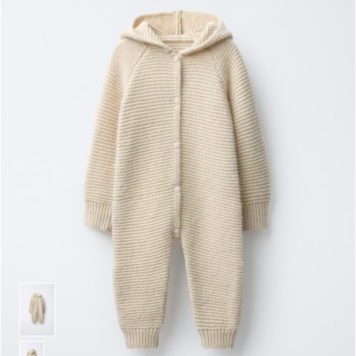 HOODED CHUNKY KNIT JUMPSUIT - Light beige | ZARA United States