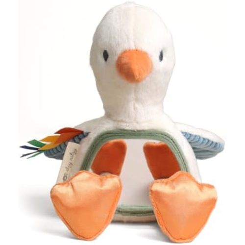 Itzy Ritzy Sensory Tummy Time Mirror Infant Toy - Ages 0 Mos & Up (Goose)