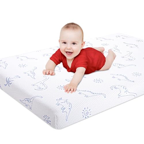 Mochen Pack and Play Mattress, 38x26 Dual-Sided Firmness Memory Foam Pack n Play Mattresses Pad, Portable Travel Baby Mattress for Pack n Play