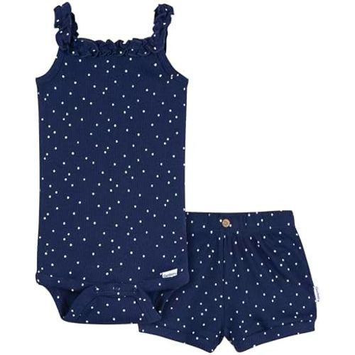 Gerber Baby Girls' Bodysuit and Shorts Set