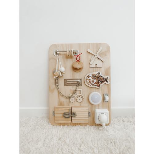 Montessori Busy Board: Sensory Fine Motor Skills Toy