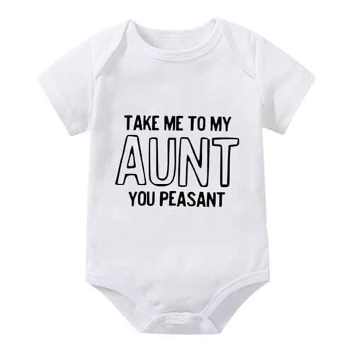 Take Me To My Aunt You Peasant Baby Romper Short Sleeve Infant Bodysuit Newborn Outfits