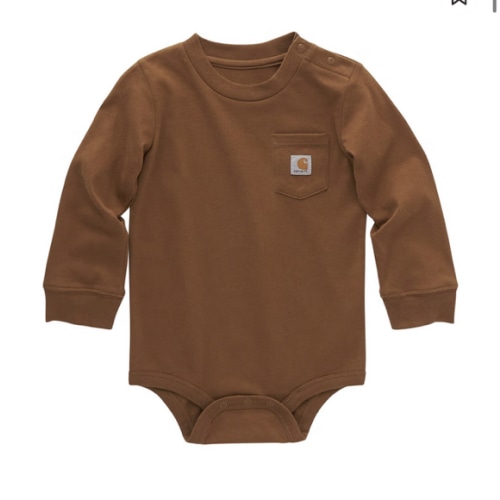 Carhartt Infant Boys' Logo Pocket Long Sleeve Onesie