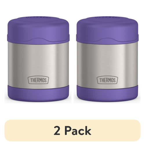 (2 pack) Thermos Vacuum Insulated Stainless Steel Food Jar, 10oz, Dark Purple