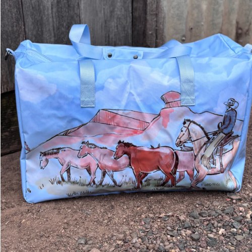 Pastel Blue Droving LARGE Duffle PVC Bag – Little Windmill Clothing Co Pty Ltd.