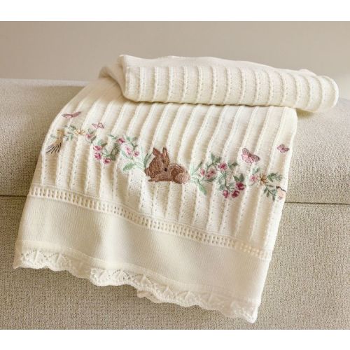 AERIN Fawn Pointelle Baby Blanket