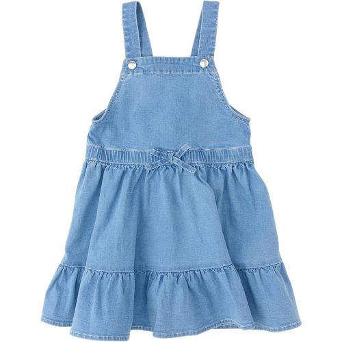 RuffleButts Toddler Girls Overall Overall Jumper Dress - Sleeveless Dress