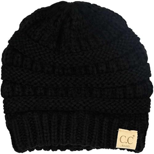 C.C Babies' Winter Knit Plain Cuff Skull Cap Beanie Hat