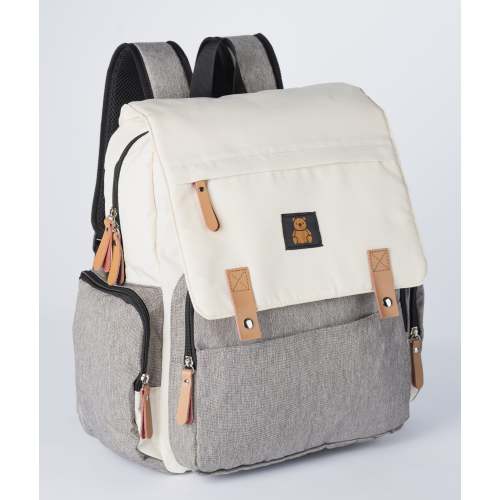 Cream and Grey Baby Bliss Diaper Bag