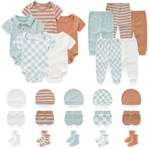 Unisex Baby Boy Girl Pant Sets Bodysuits Hats Gloves Socks Accessories 25 Pack Cotton Infant Practical Outfit