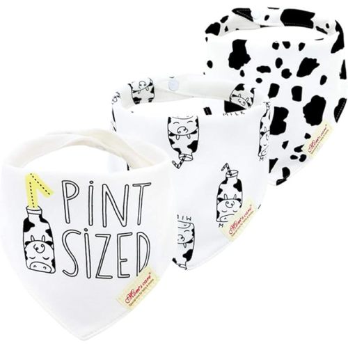 JN&LULU 3 Pack Newborn Baby Bibs Bandana Drool Bibs for Drooling Cotton Baby Gifts