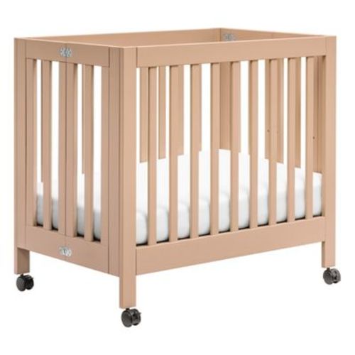 Babyletto Origami Mini Portable Folding Crib with Wheels - Canyon