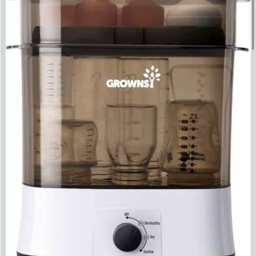 GROWNSY Adjustable 3 IN 1 Large Bottle Sterilizer and Dryer, Electric Steam Baby Bottle Sterilizer, Sanitizer for Baby Bottles & Pacifiers, Breast Pump Parts