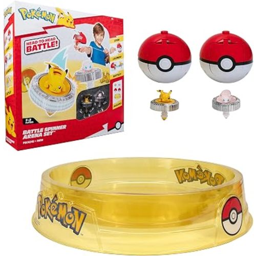 Pokémon Battle Spinner Arena Set - Two Battle Spinners with Two Poké Ball Spinner Launchers and Battle Arena
