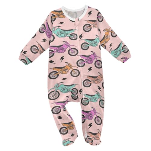 WIFIU Baby One-Piece Footies Long Sleeve Rompers Zipper, Baby Bodysuit Cotton Clothes for Boys Girls 0-24 Month