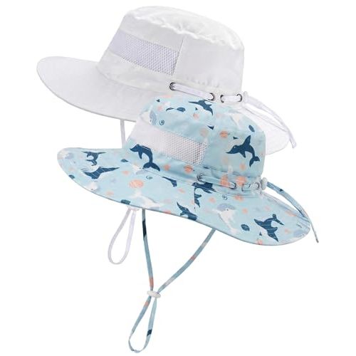 Toddler Baby Sun Hat Kids Summer Sun Hat UV Protection Adjustable Kids Beach Hat with Breathable Mesh for Boys Girls