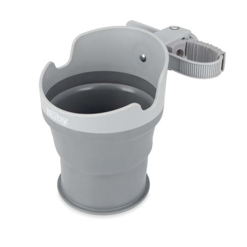 Nuby Collapsible Stroller Bottle and Cup Holder, Gray