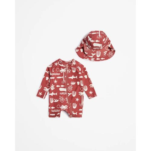 Target Baby Unitard Swim Set With Hat 2 Piece