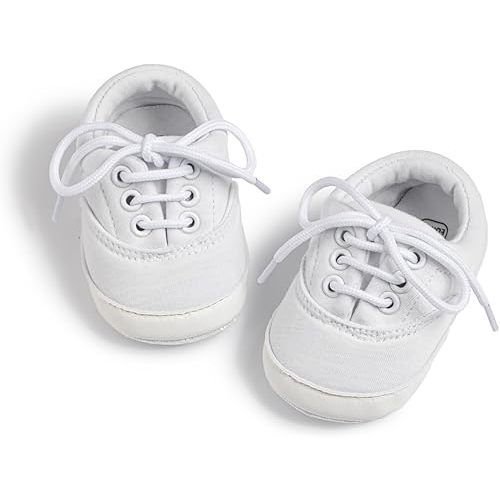 Morbido Infant Baby Boys Girls Canvas Sneaker Toddler Slip On Anti Skid Newborn First Walkers Candy Shoes for 0-18 Months