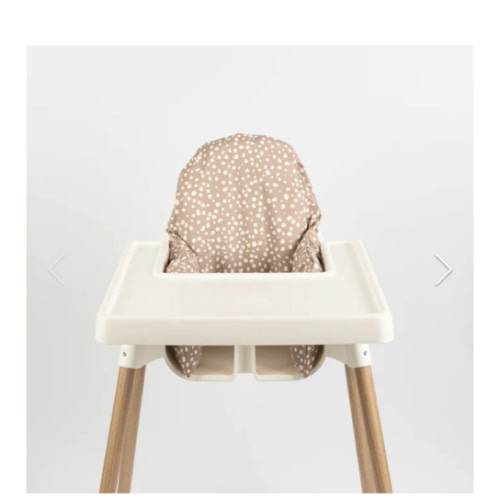 Wipeable Cushion Cover for IKEA Highchair Dots on Taupe