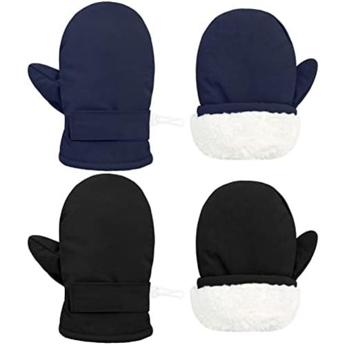 Sarfel 2 Pairs Toddler Gloves Waterproof Toddler Winter Mittens for Kids Snow Gloves Warm Baby Winter Mittens for Boys Girls
