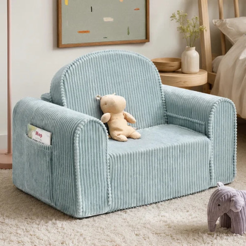 Tiny Land GentleSnug Corduroy Kid Chair - Soft Teal