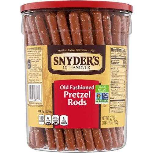 Snyder's of Hanover, Old Fashioned Pretzel Rods, 27 Oz Canister