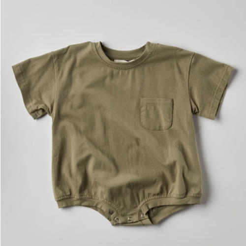 Cory Pocket Romper in Green | Baby and Toddler | WinnieandCrew.com – Winnie + Crew