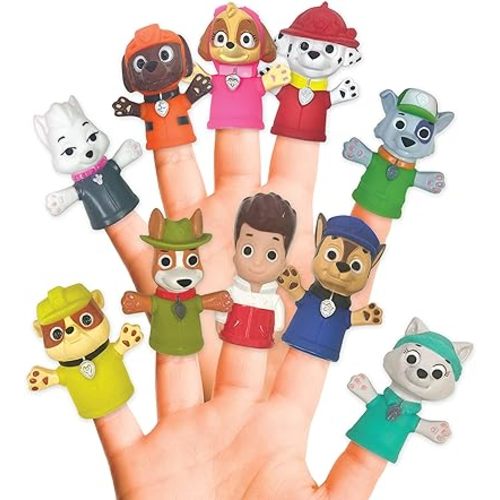 Ginsey Nickelodeon PAW Patrol 10 Piece Finger Puppet - Party Favors, Educational, Bath, Floating Pool, Beach Toys, Story Time, Playtime