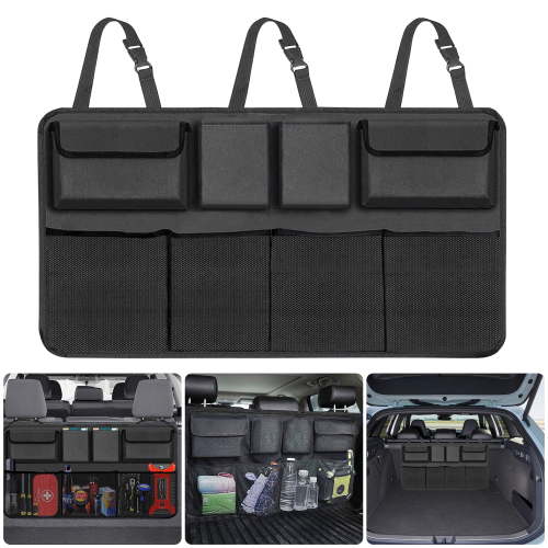 TSV Car Trunk Organizer, SUV Truck MPV Storage with 8 Pockets, Foldable