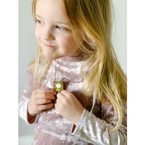 Kids Brown Scapular, Brown & Gold, Eucharist