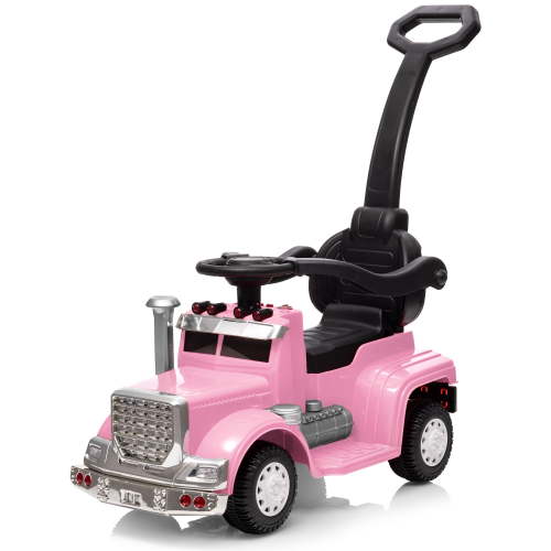 Outfunny Toddler Ride on Toys, 3 in 1 Push Car for Toddlers Aged 1-3 with Handle, Pink