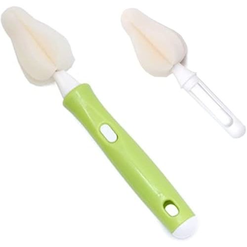 HLLMX 1PCS Baby Bottle Brush The Baby Nipple Brush Cleaning Brush to Replace The Head Sponge Bottle Brush for Washing Green GJ120 GJ120